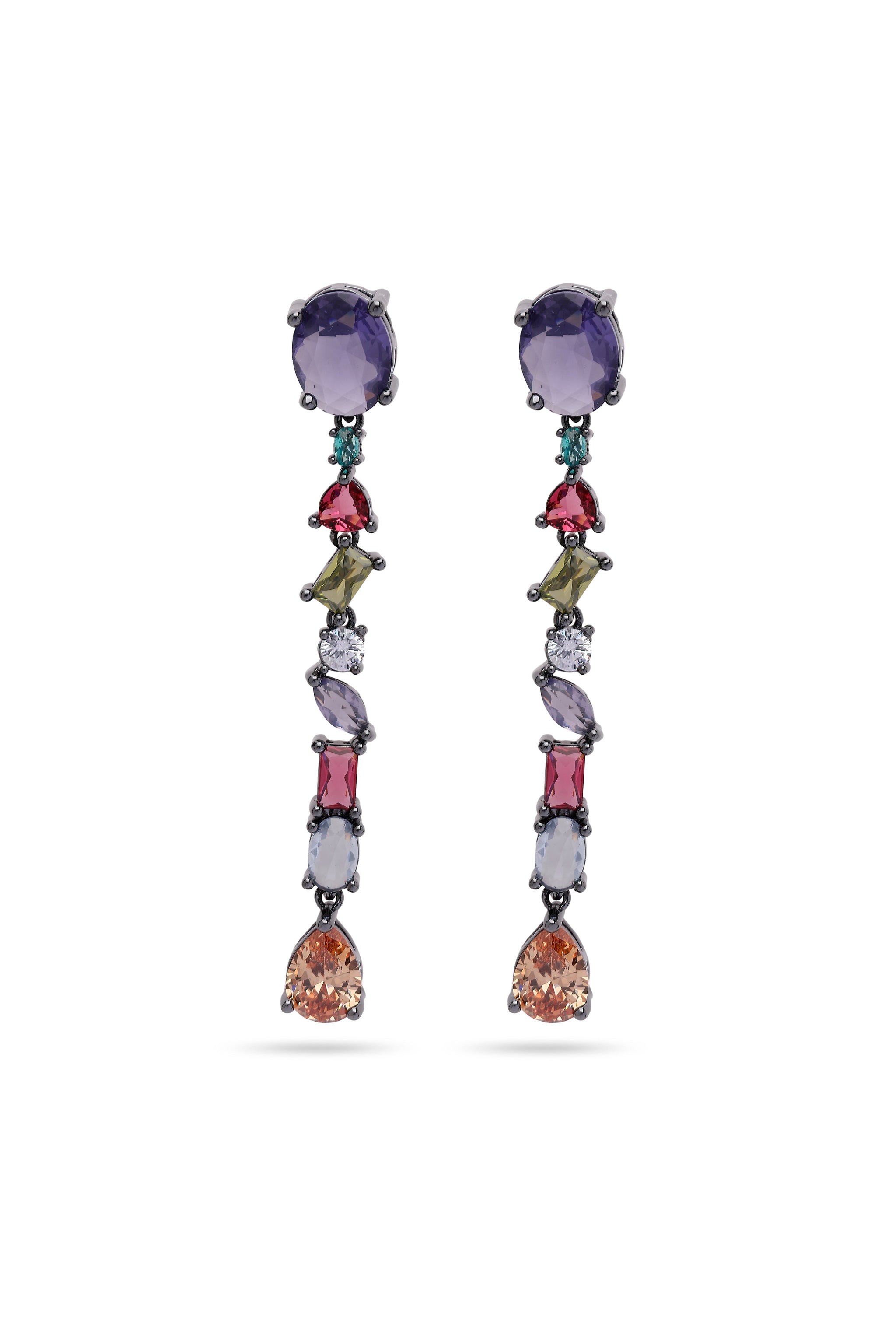 Multi-coloured Long Tassel Earrings