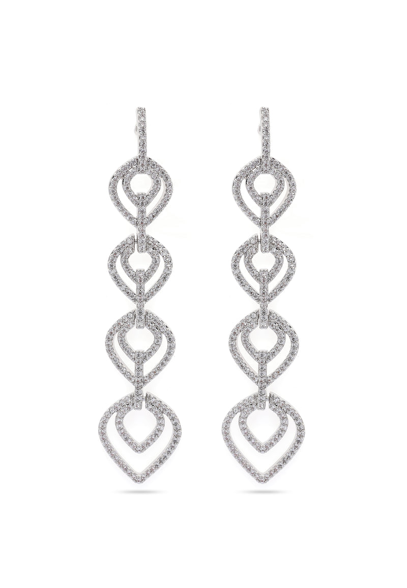 Silver Colored Teardrop Dangle Earrings
