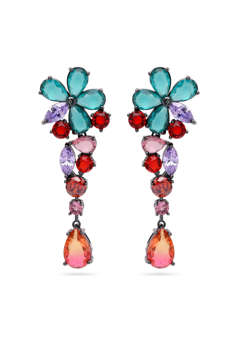 Multicolored Floral Drop Earrings