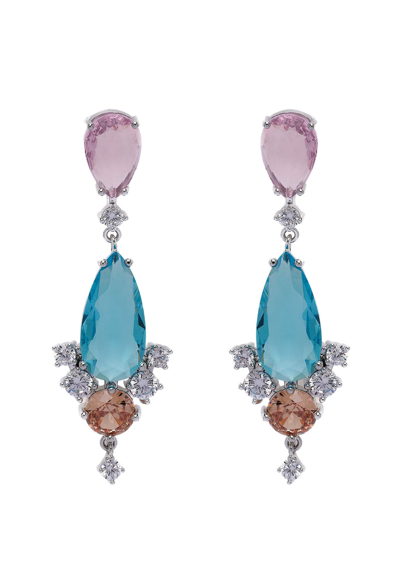 Multicolored Geometric Drop Earrings