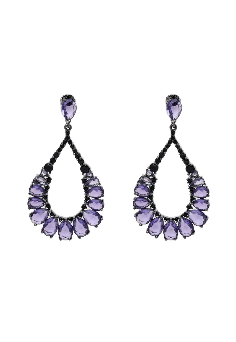Dark Purple Teardrop Earrings