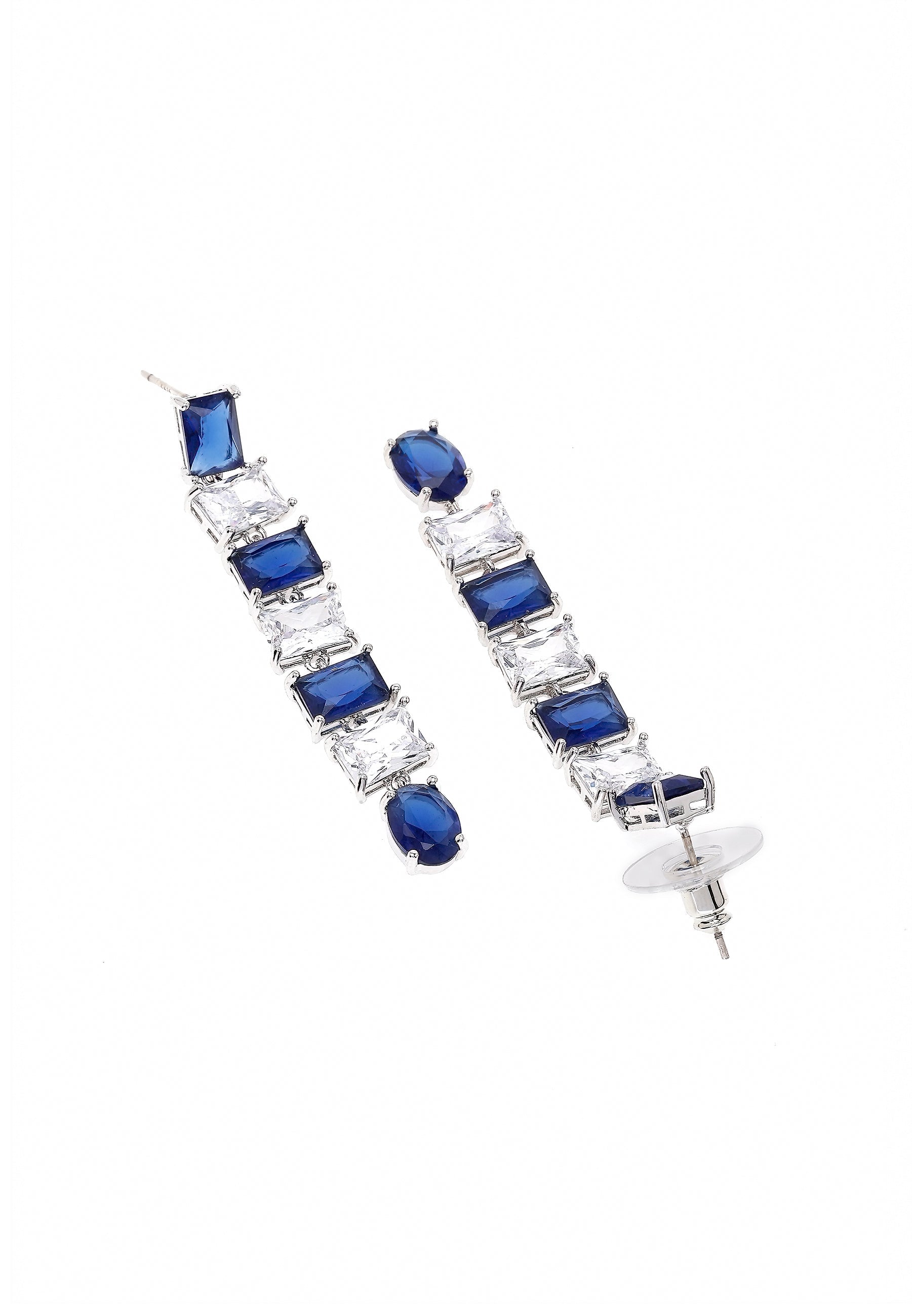Blue Square Drop Earrings