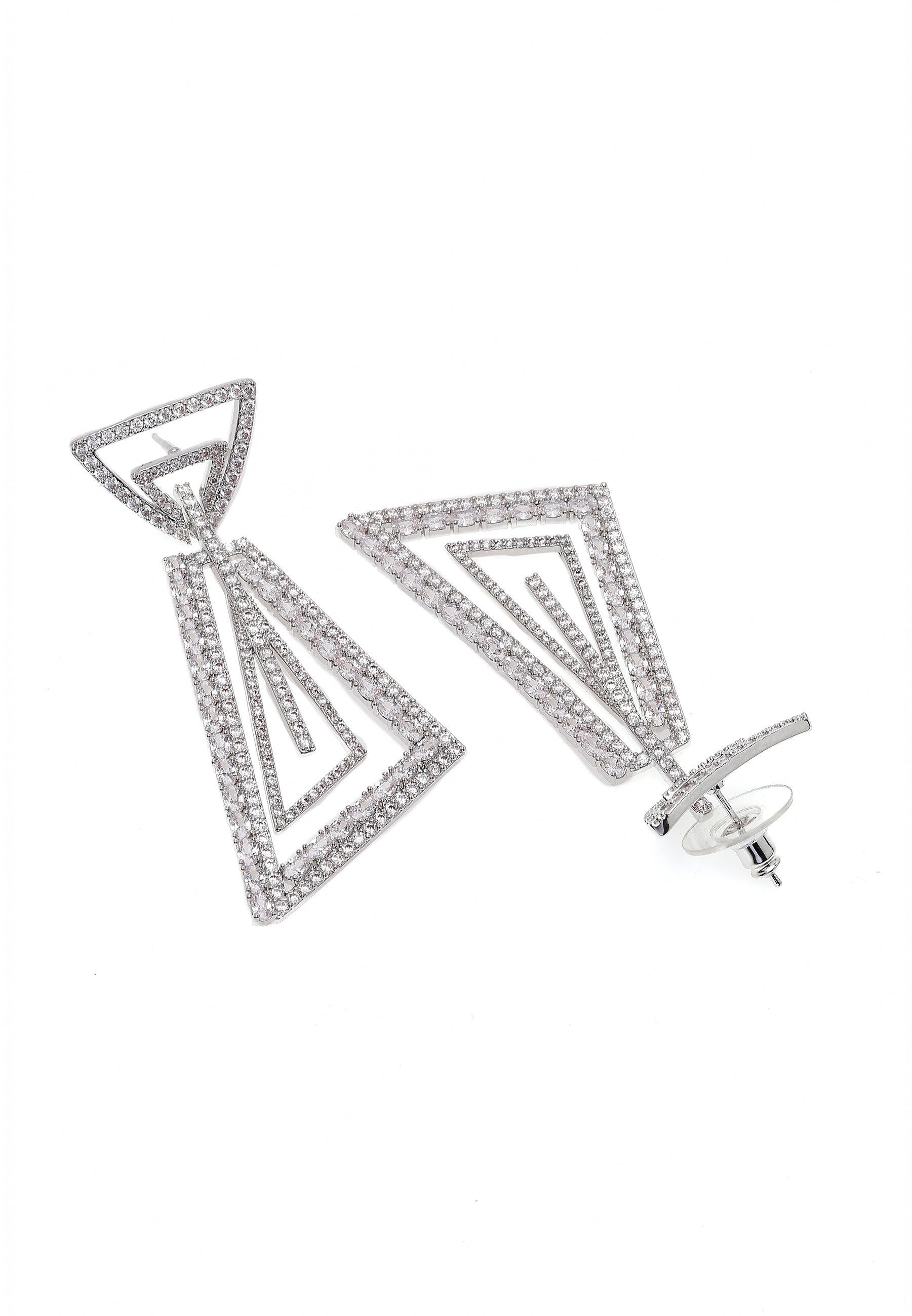 Shimmering Geometric Dangle Earrings