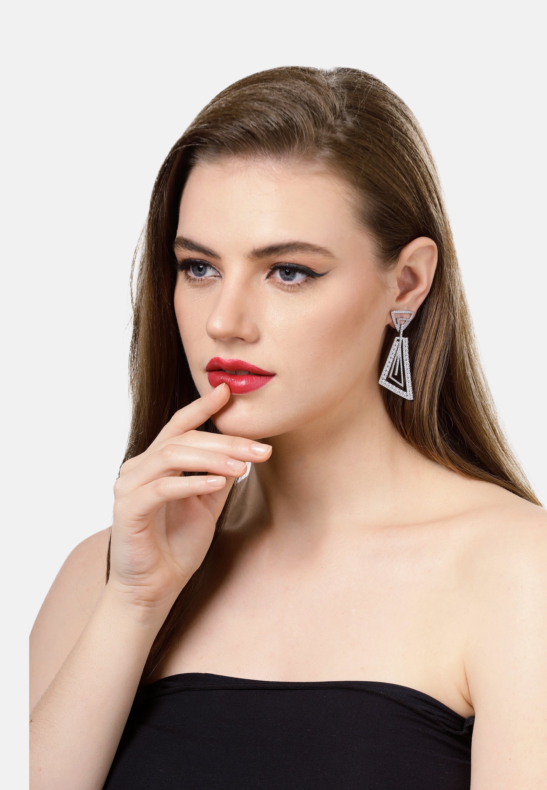 Shimmering Geometric Dangle Earrings