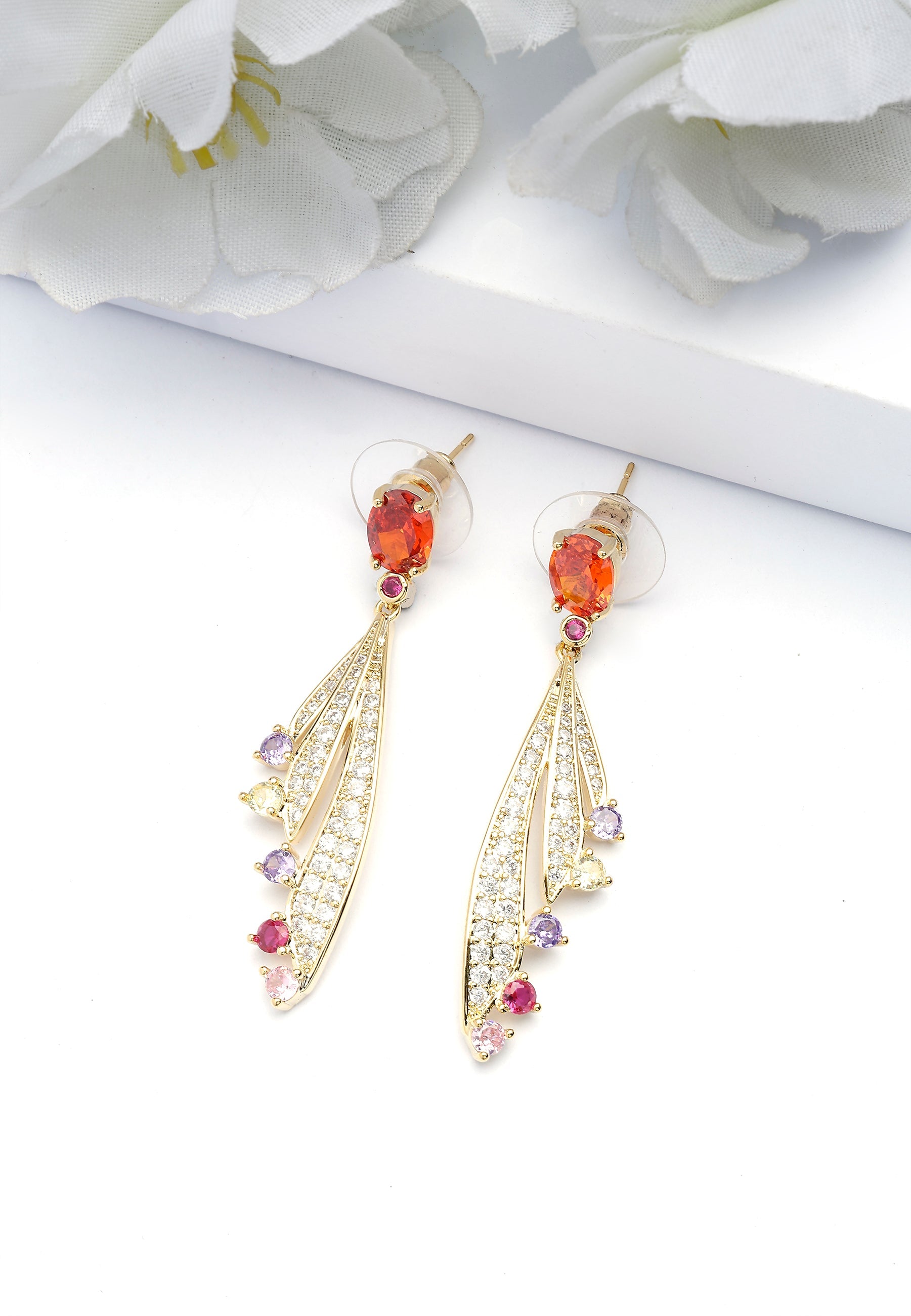 Feather drop Earrings