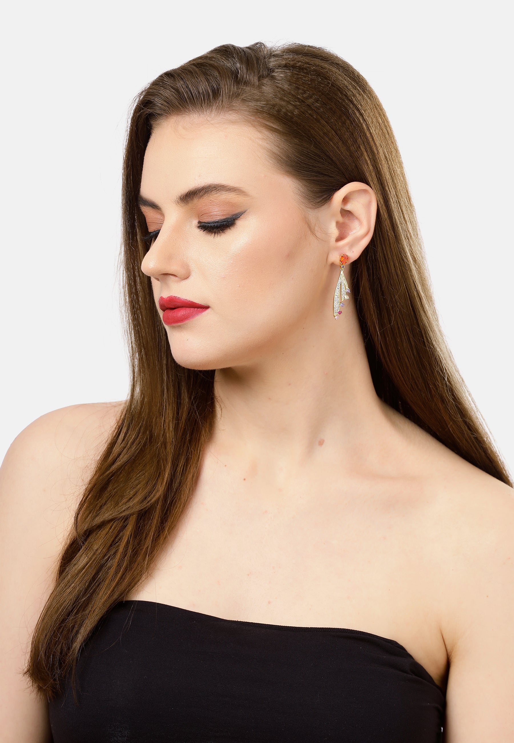 Feather drop Earrings