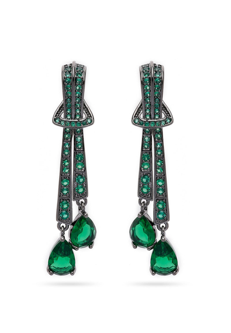 Green Knot Dangle Earrings