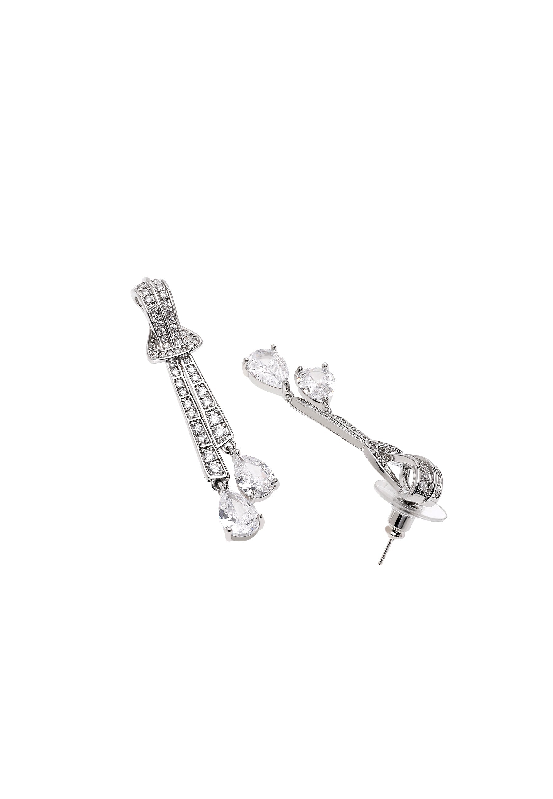Silver Knot Dangle Earrings