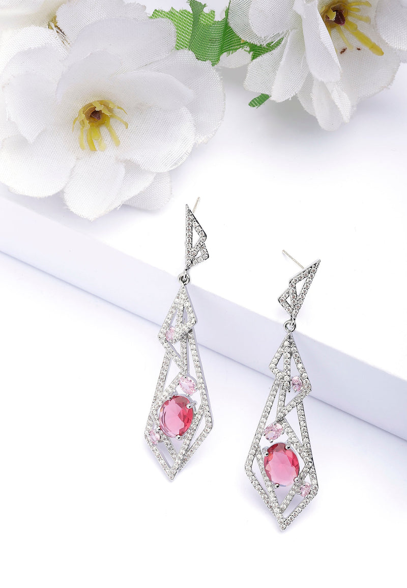 Glittering Hollow Geometric Dangle Earrings