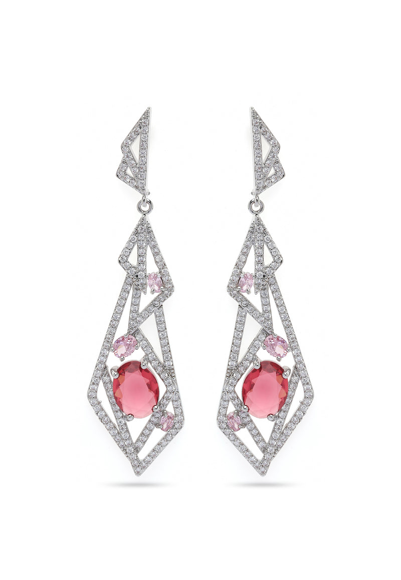 Glittering Hollow Geometric Dangle Earrings