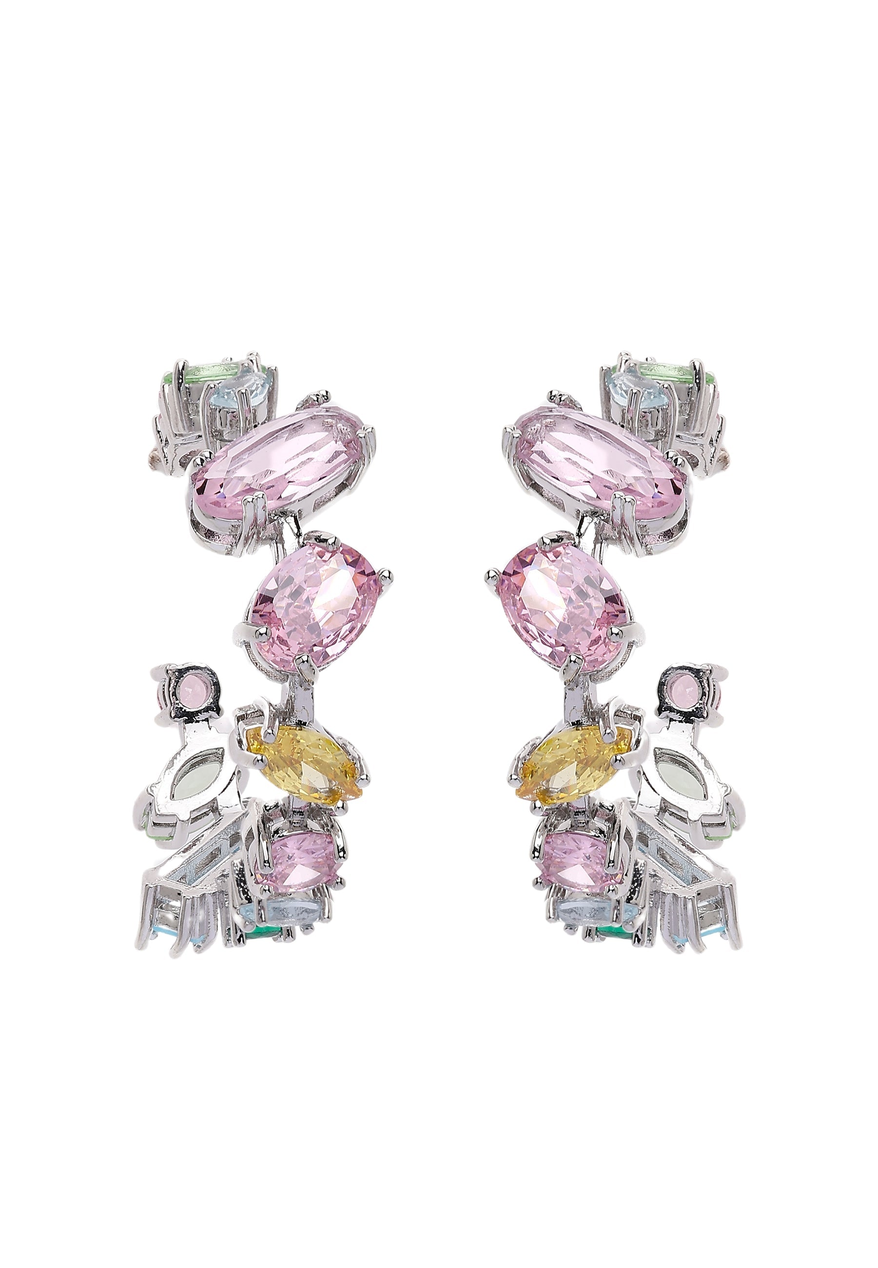 Whimsical Multicolored Hoop Earrings