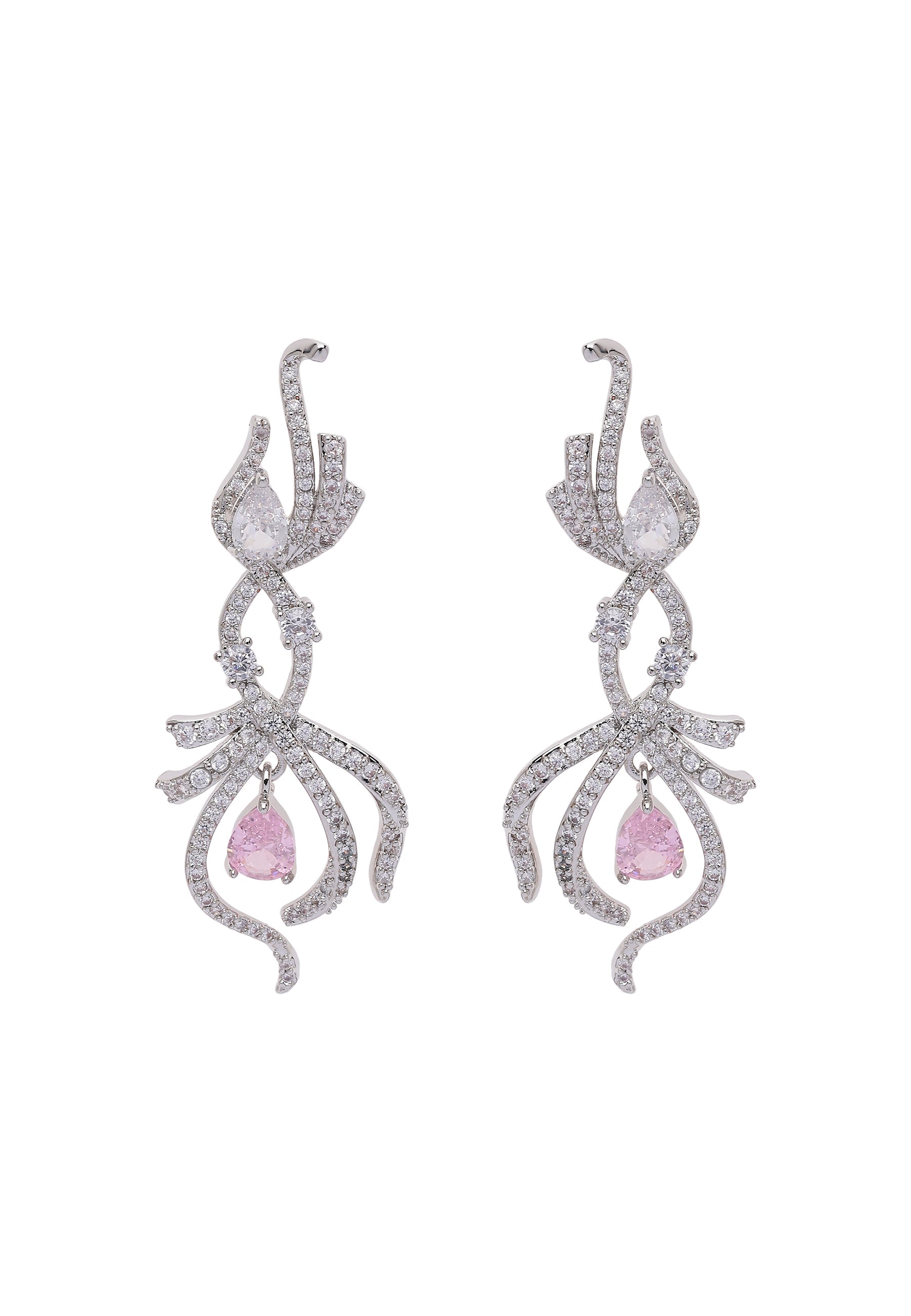 Infinity Pink Pear shaped Earrings