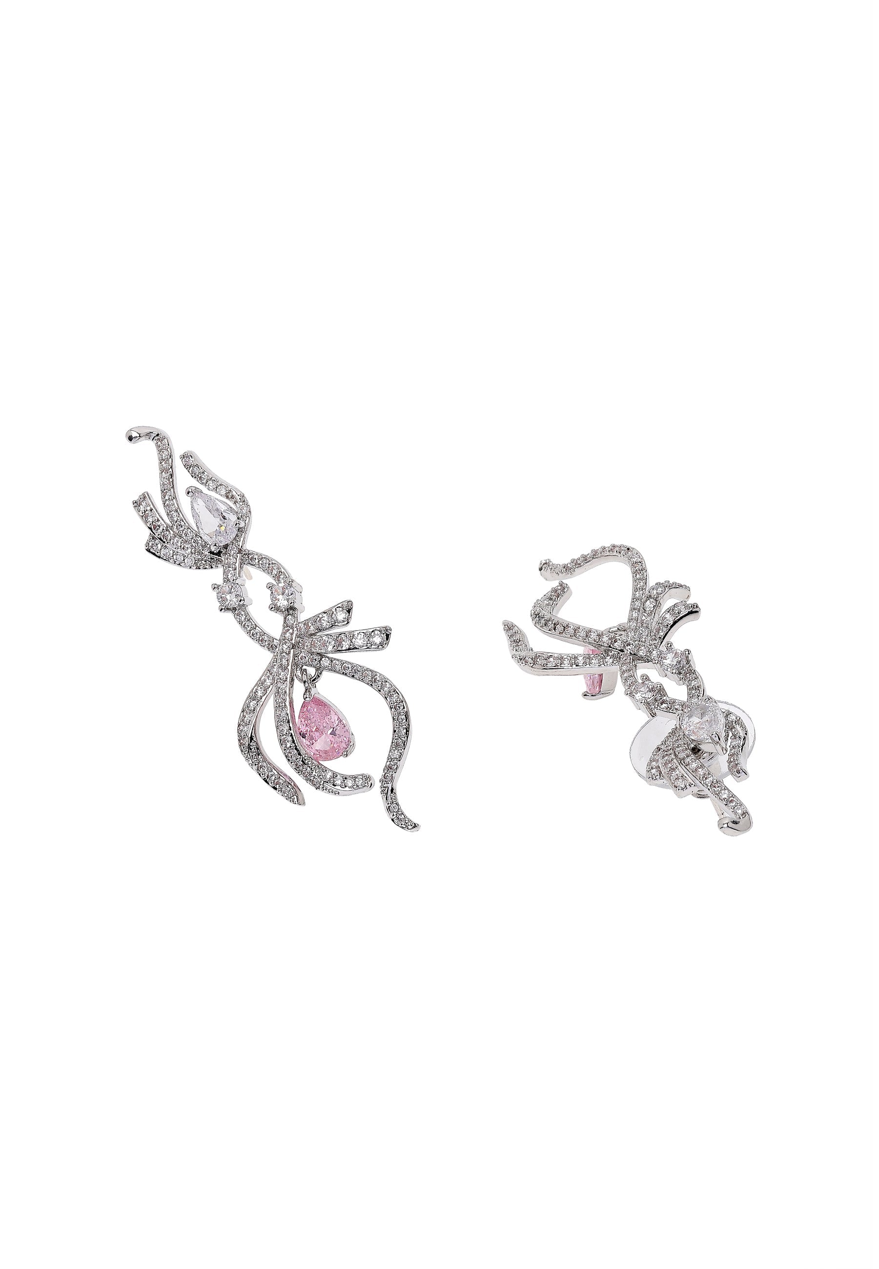 Infinity Pink Pear shaped Earrings