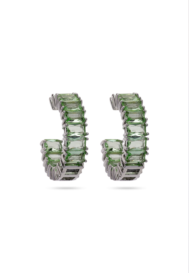 Light Green C-shaped Dainty Hoops