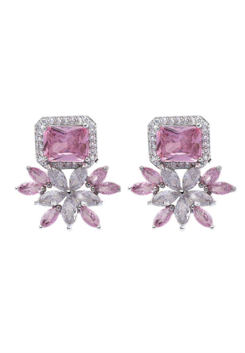 Dainty Light Pink Floral Stud Earrings