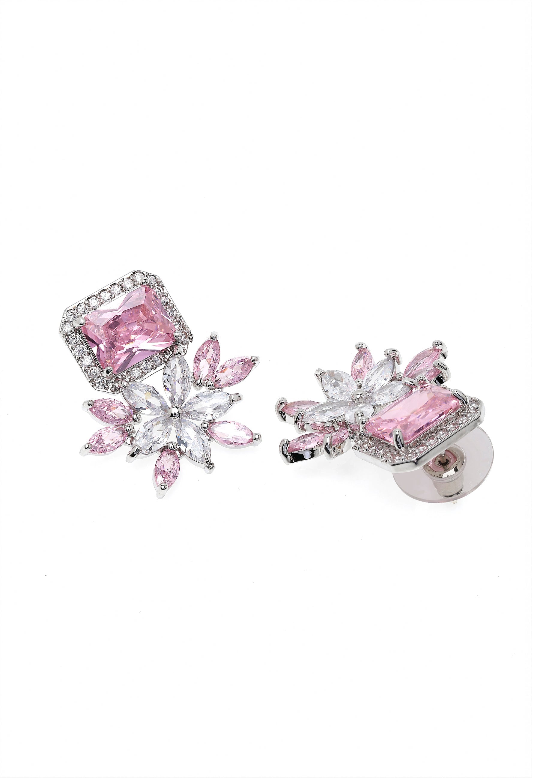 Dainty Light Pink Floral Stud Earrings