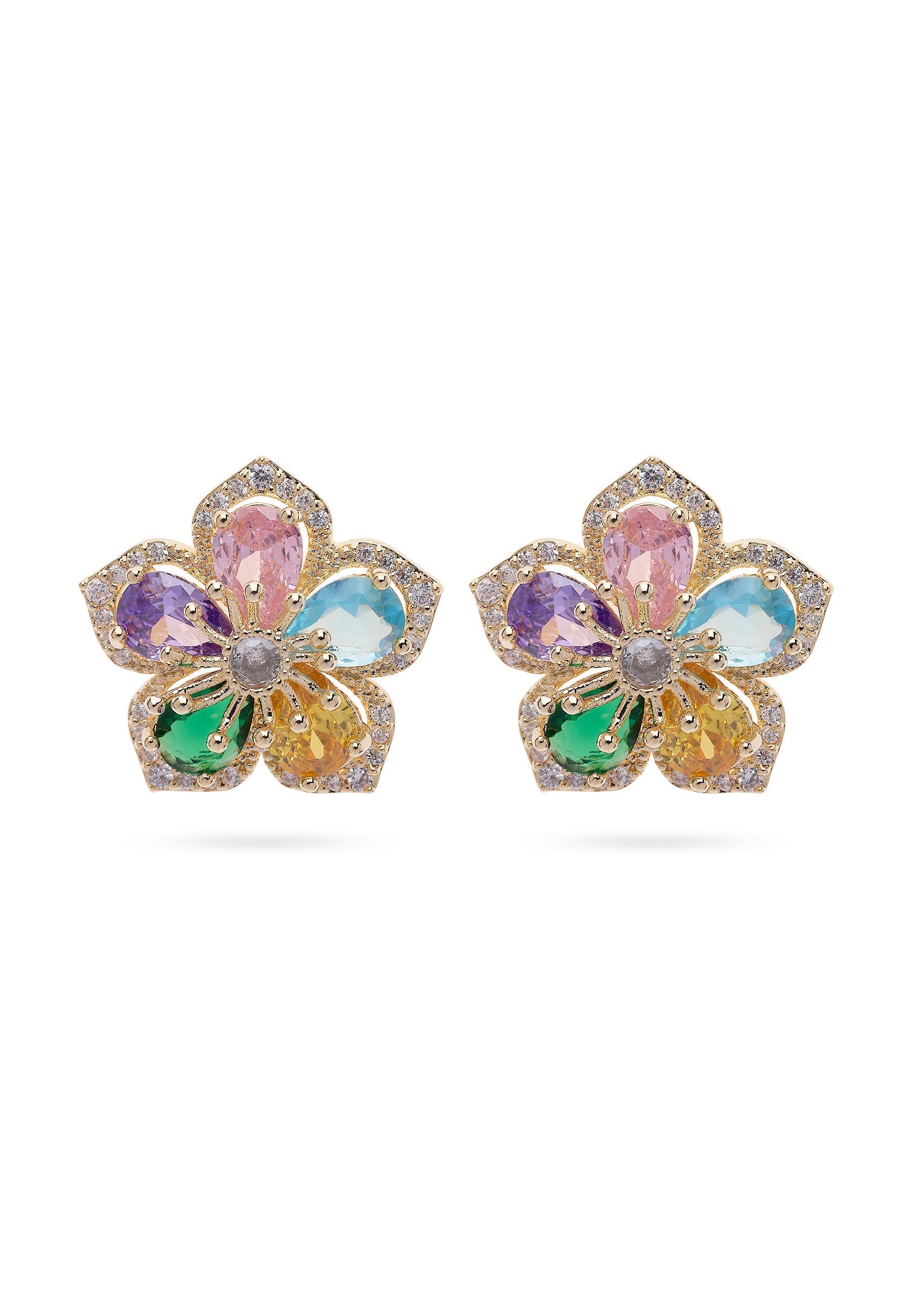 Multicolored Blooming Stud Earrings