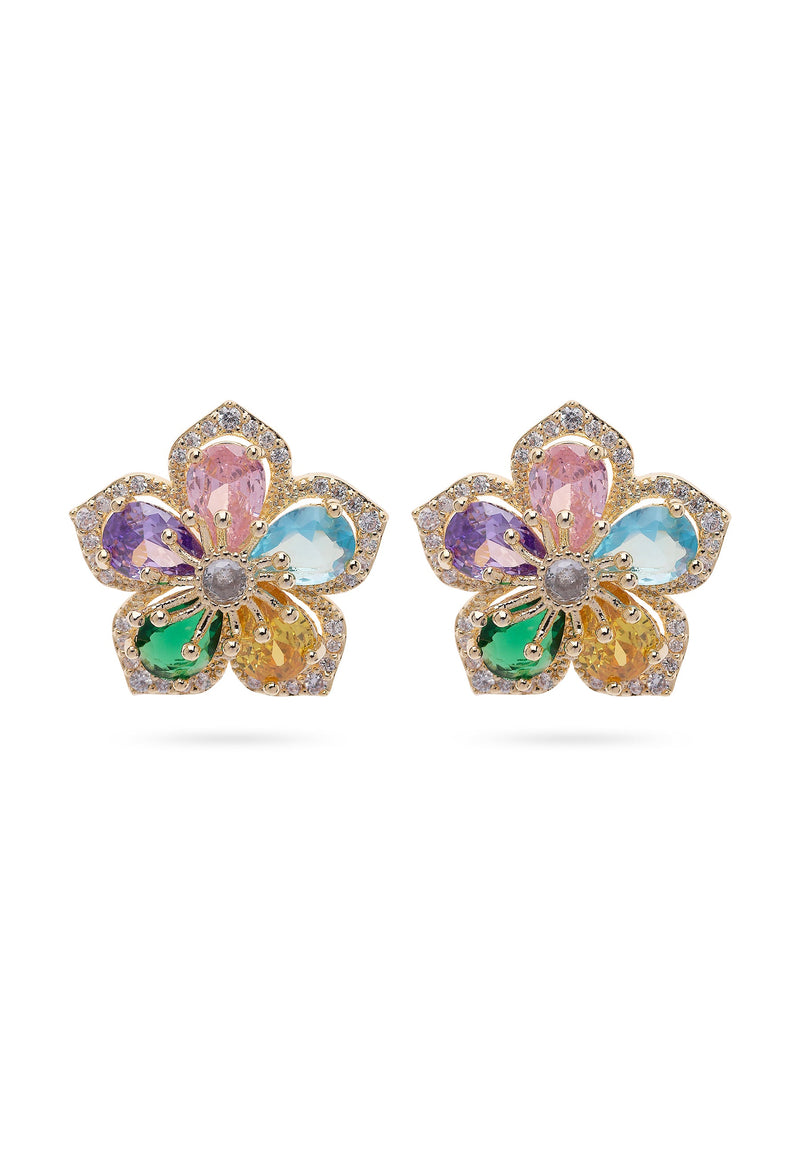Multicolored Blooming Stud Earrings