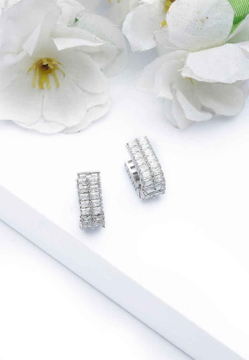 Shimmering Rectangular Hoops