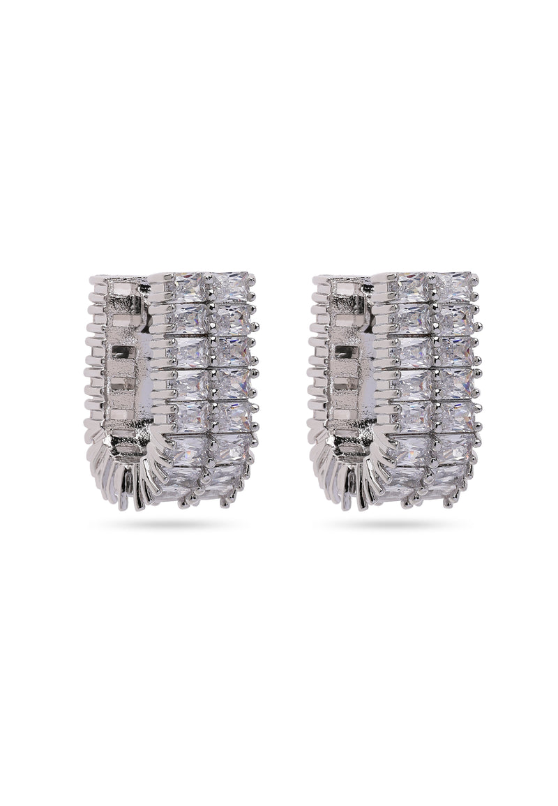 Shimmering Rectangular Hoops