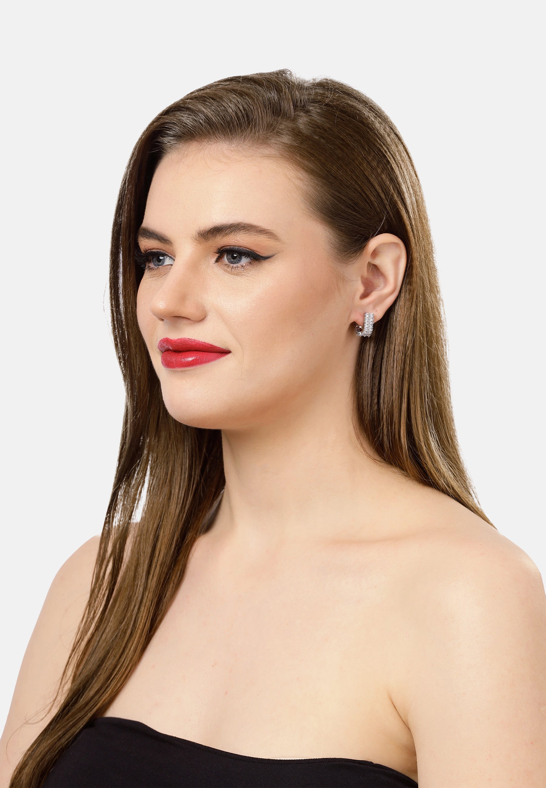 Shimmering Rectangular Hoops