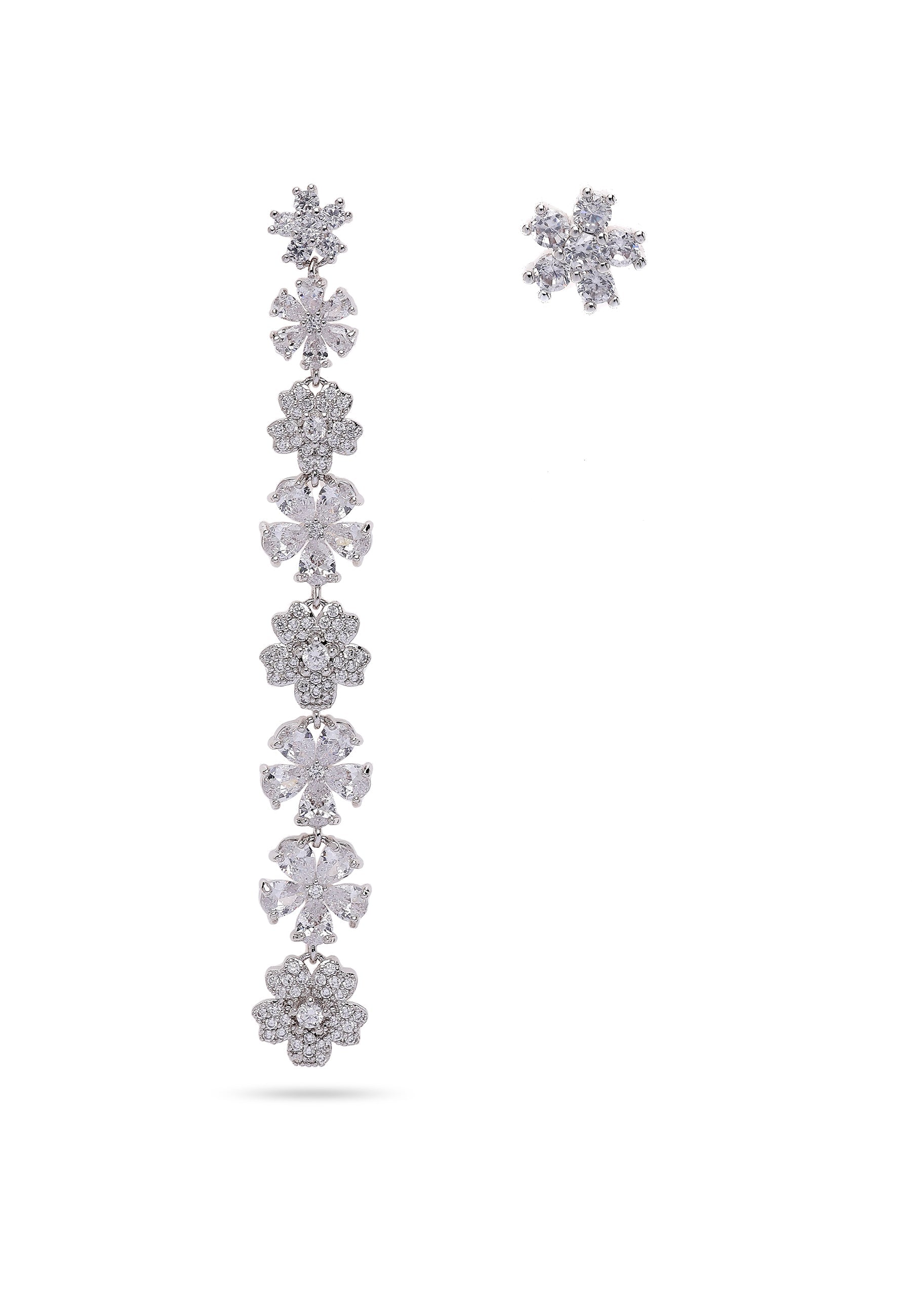 Long Floral Dangle Earrings