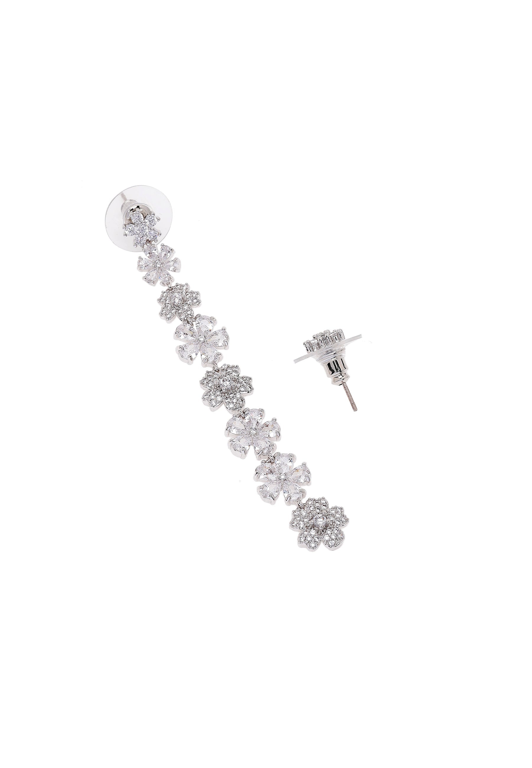 Long Floral Dangle Earrings