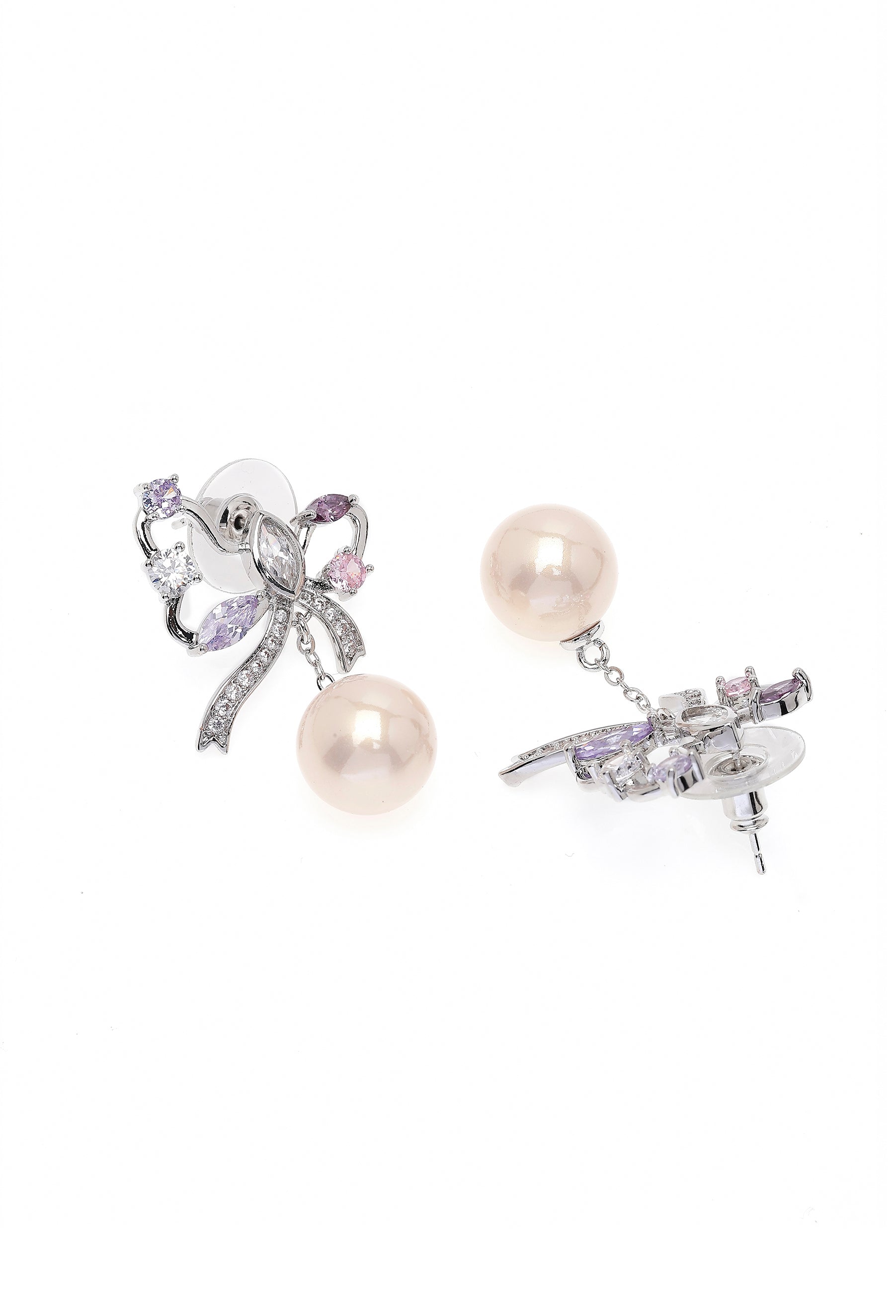 Silver-colored Butterfly Drop Earrings