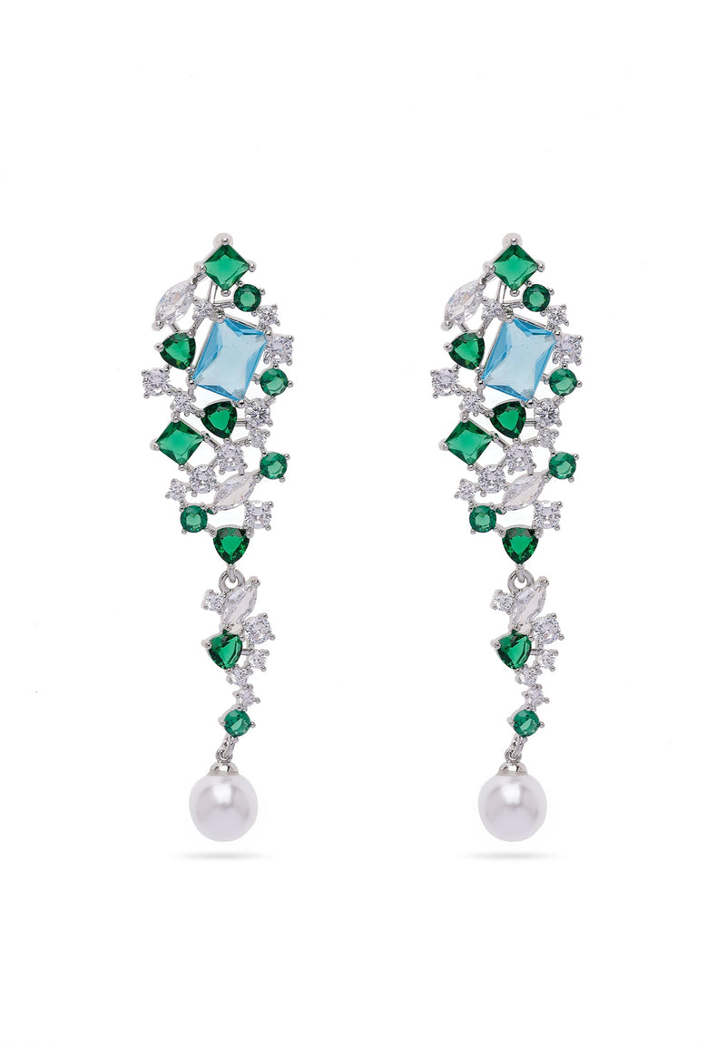 Silver-Colored Contemporary Drop Earrings