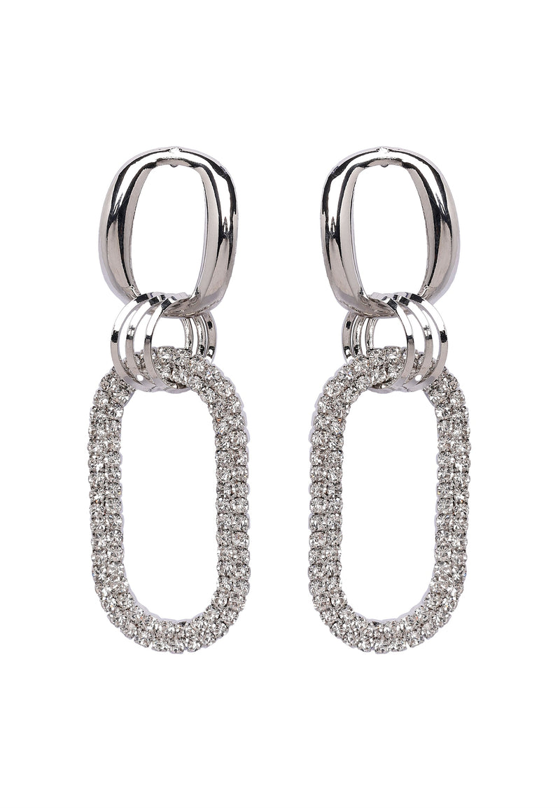 Oval sparkling Drop Earrings