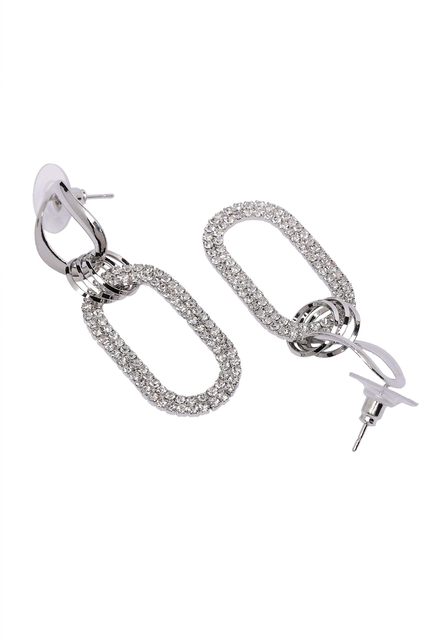 Oval sparkling Drop Earrings