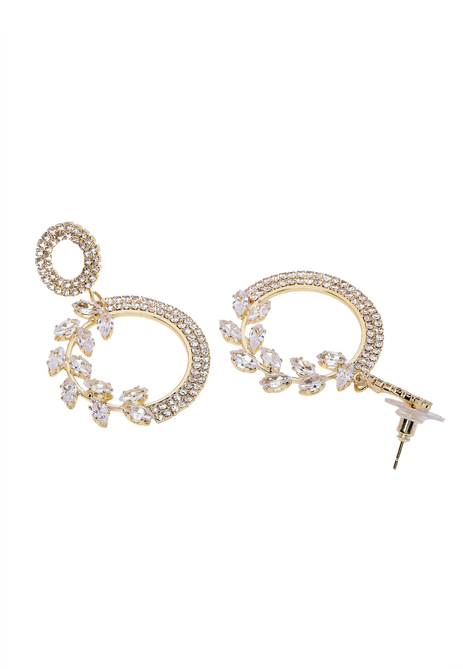 Elegant Drop Earrings with Floral Accents