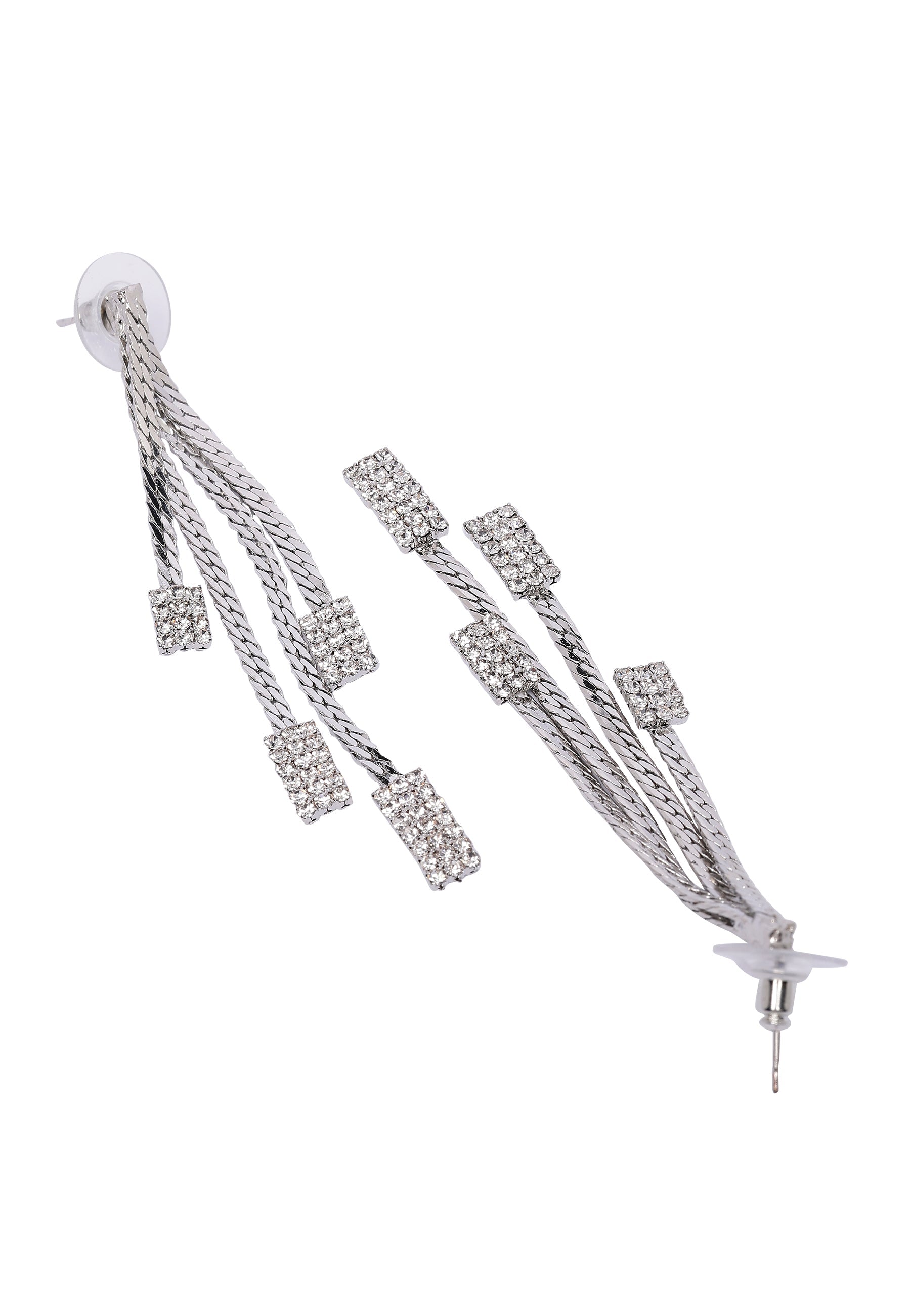 Square Stone Chain Earrings