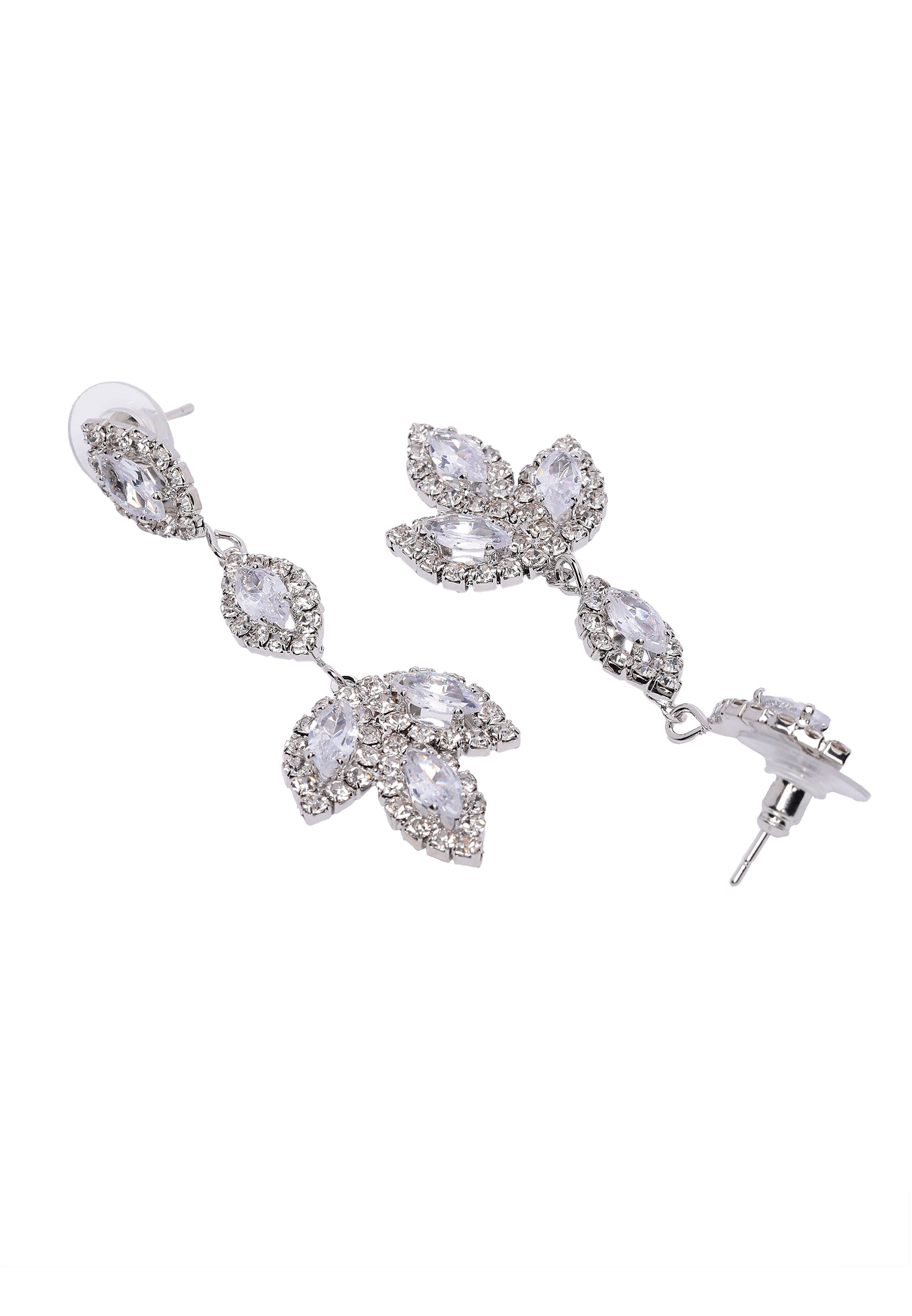 Sparkling Leafy Drop Earrings