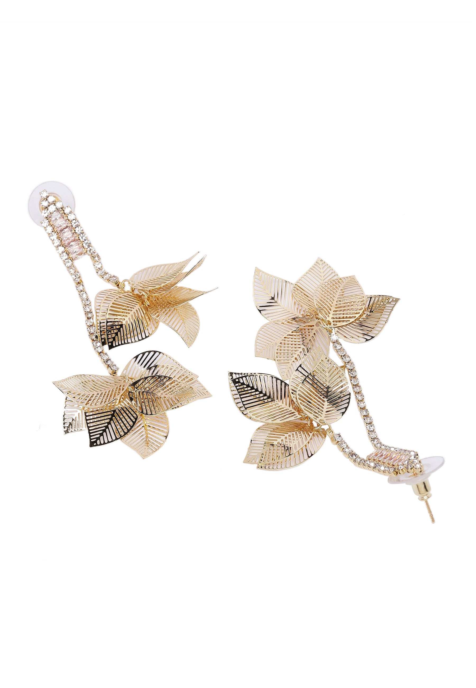 Golden Leafy Dangling Earrings