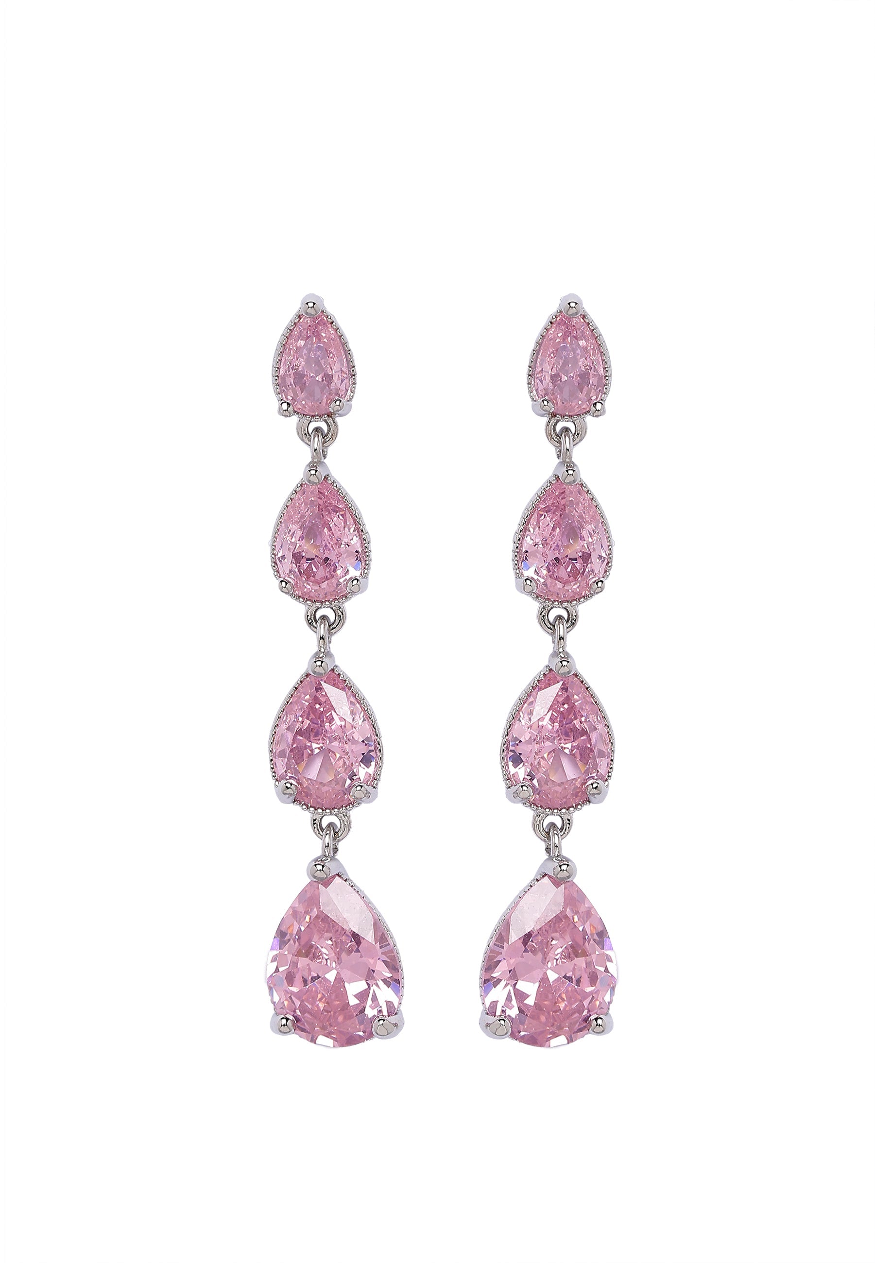 Pink Waterfall Drop Earrings