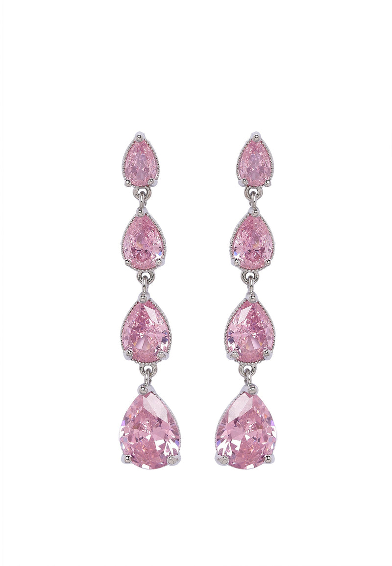 Pink Waterfall Drop Earrings
