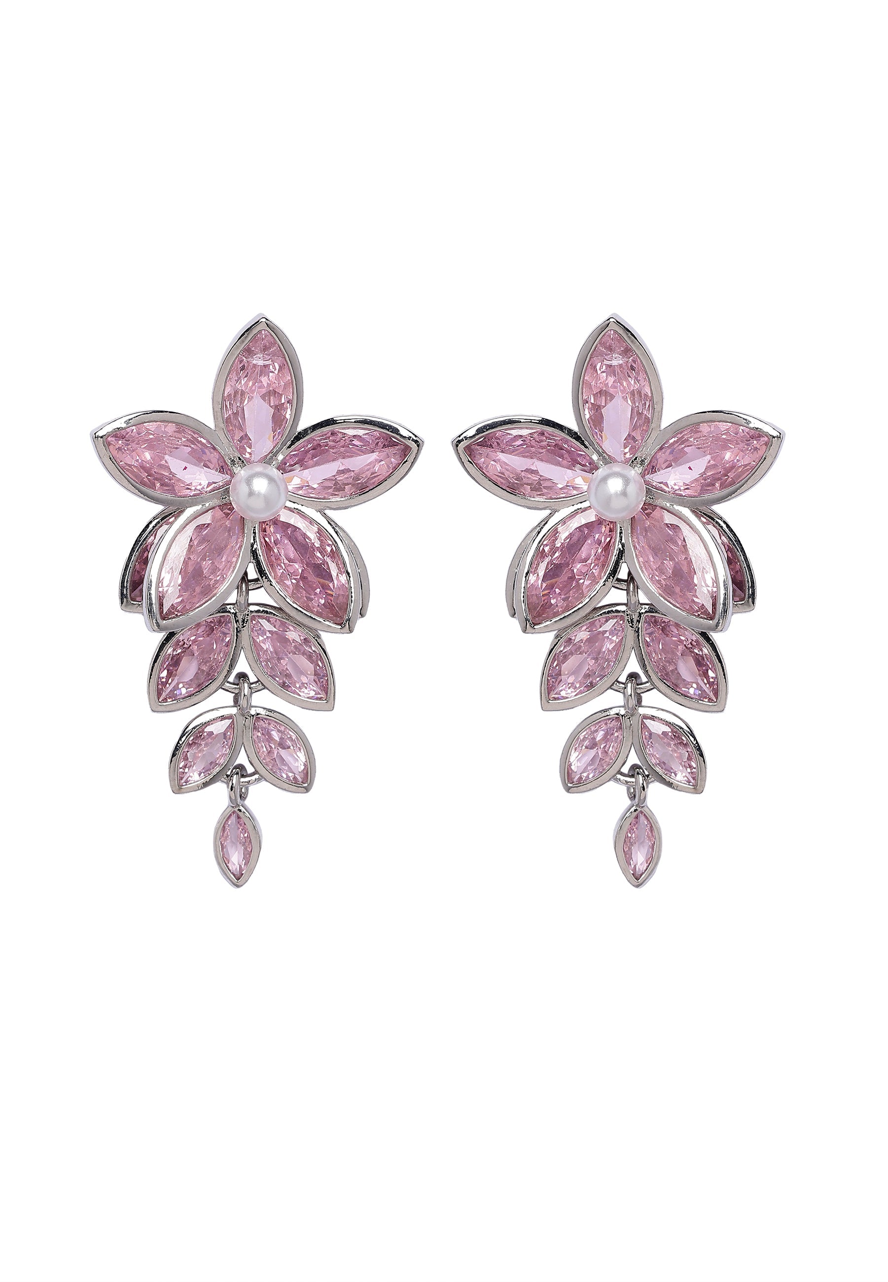 Pearlescent Floral Cascading Earrings