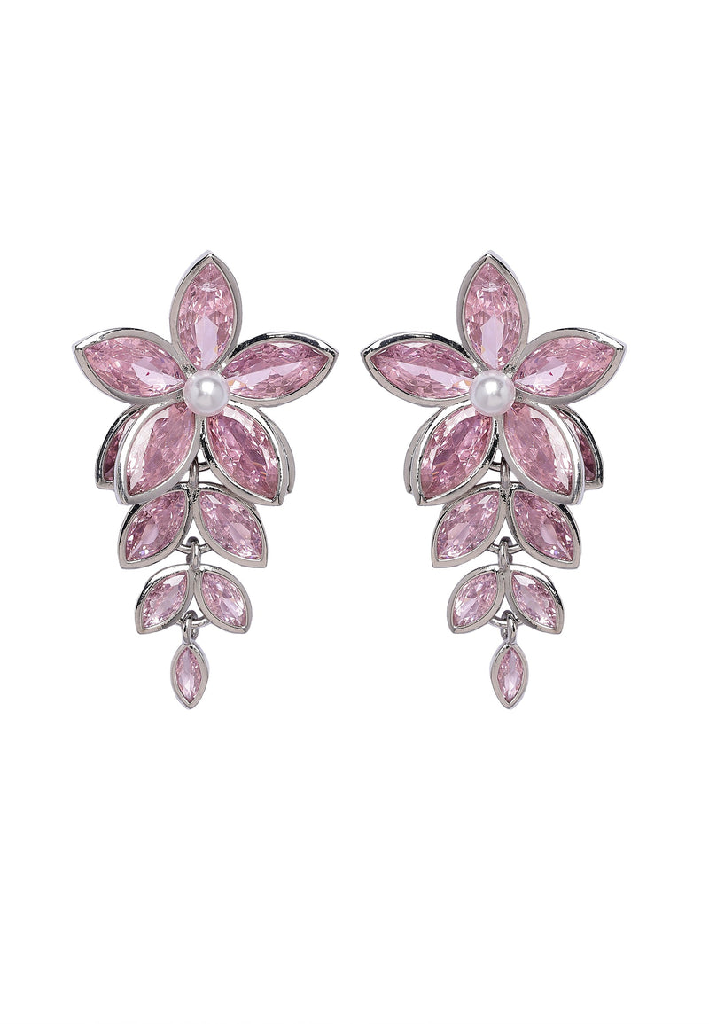 Pearlescent Floral Cascading Earrings