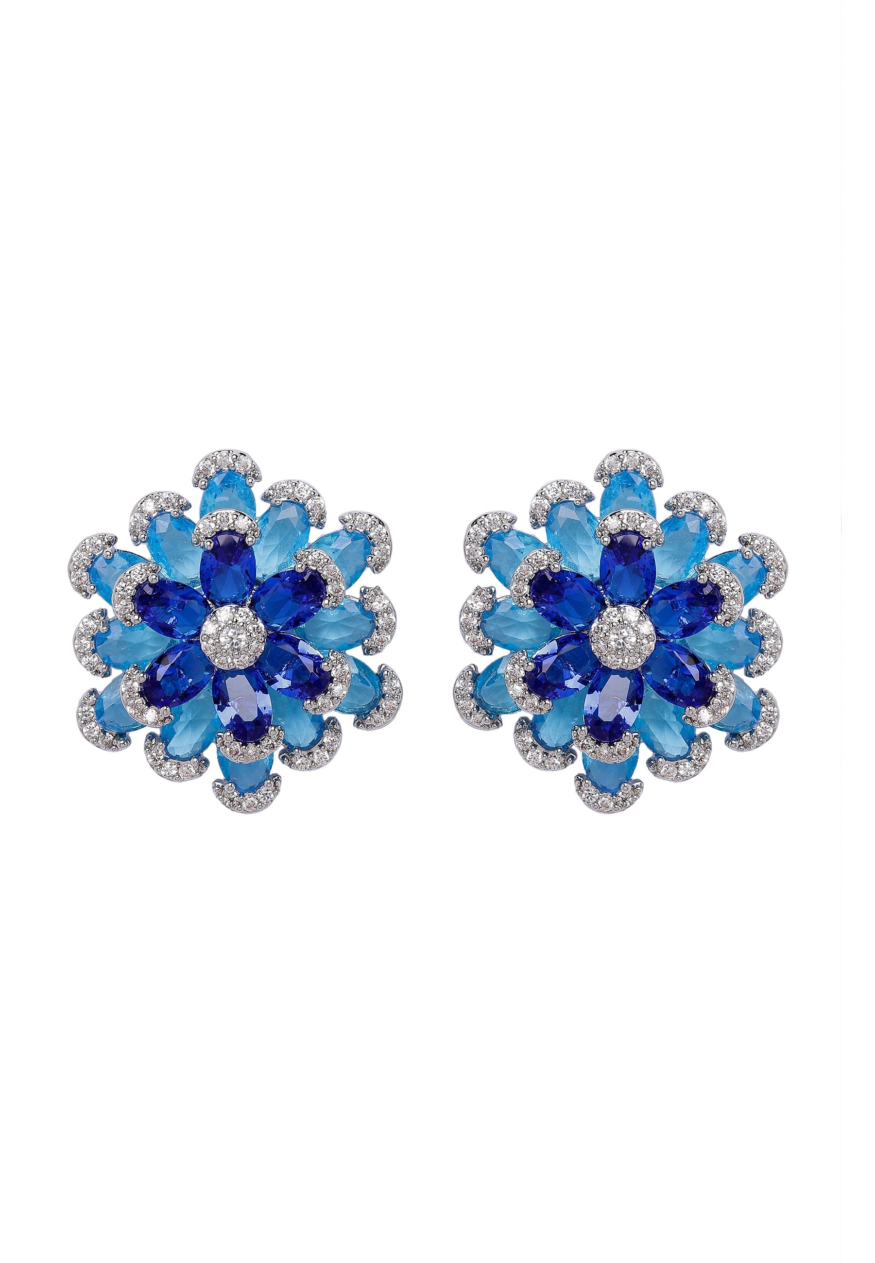Radiant Blue Floral Earrings