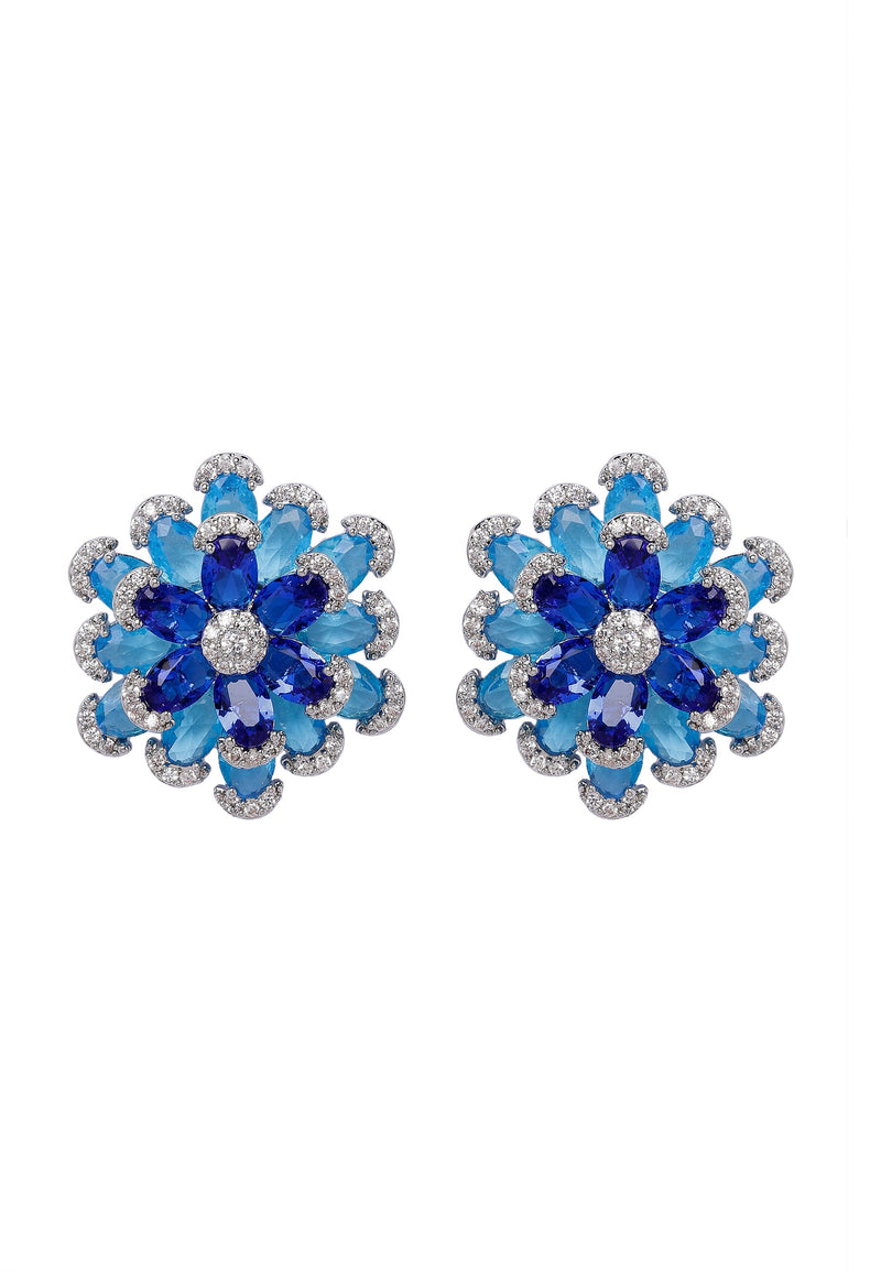 Radiant Blue Floral Earrings