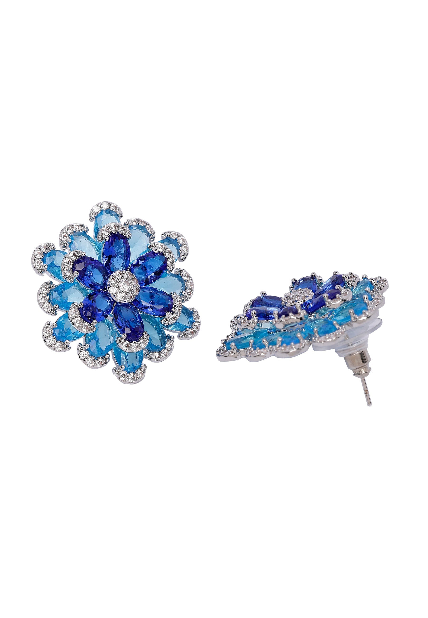 Radiant Blue Floral Earrings
