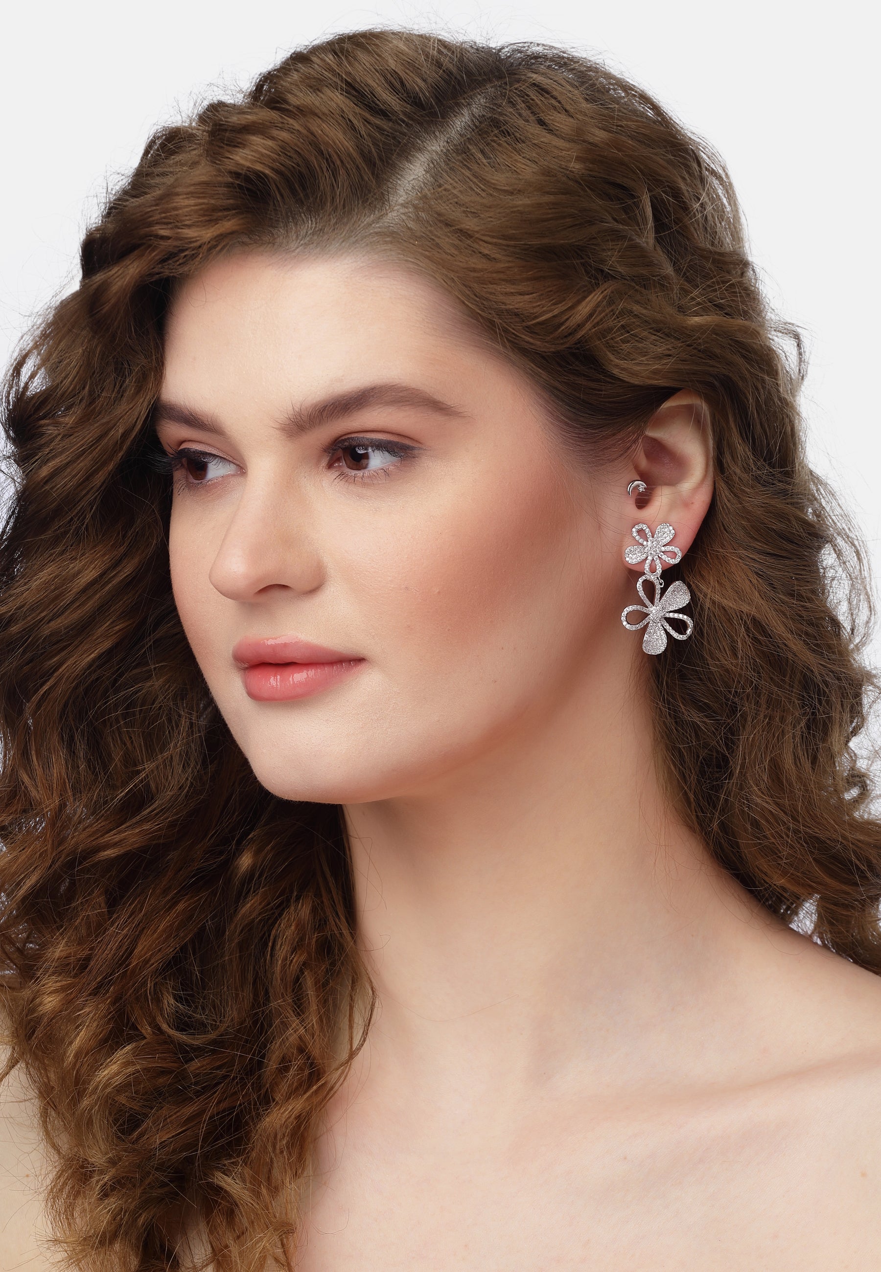 Double Floral Drop Earrings