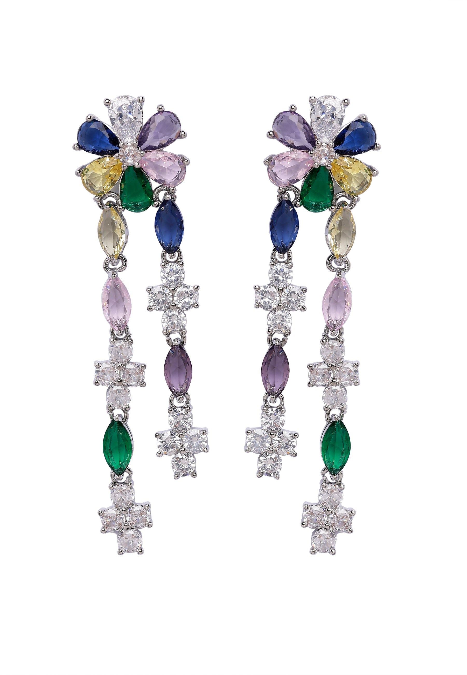 Multi-colored Floral Dangle Earrings