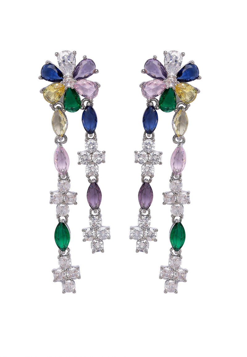 Multi-colored Floral Dangle Earrings