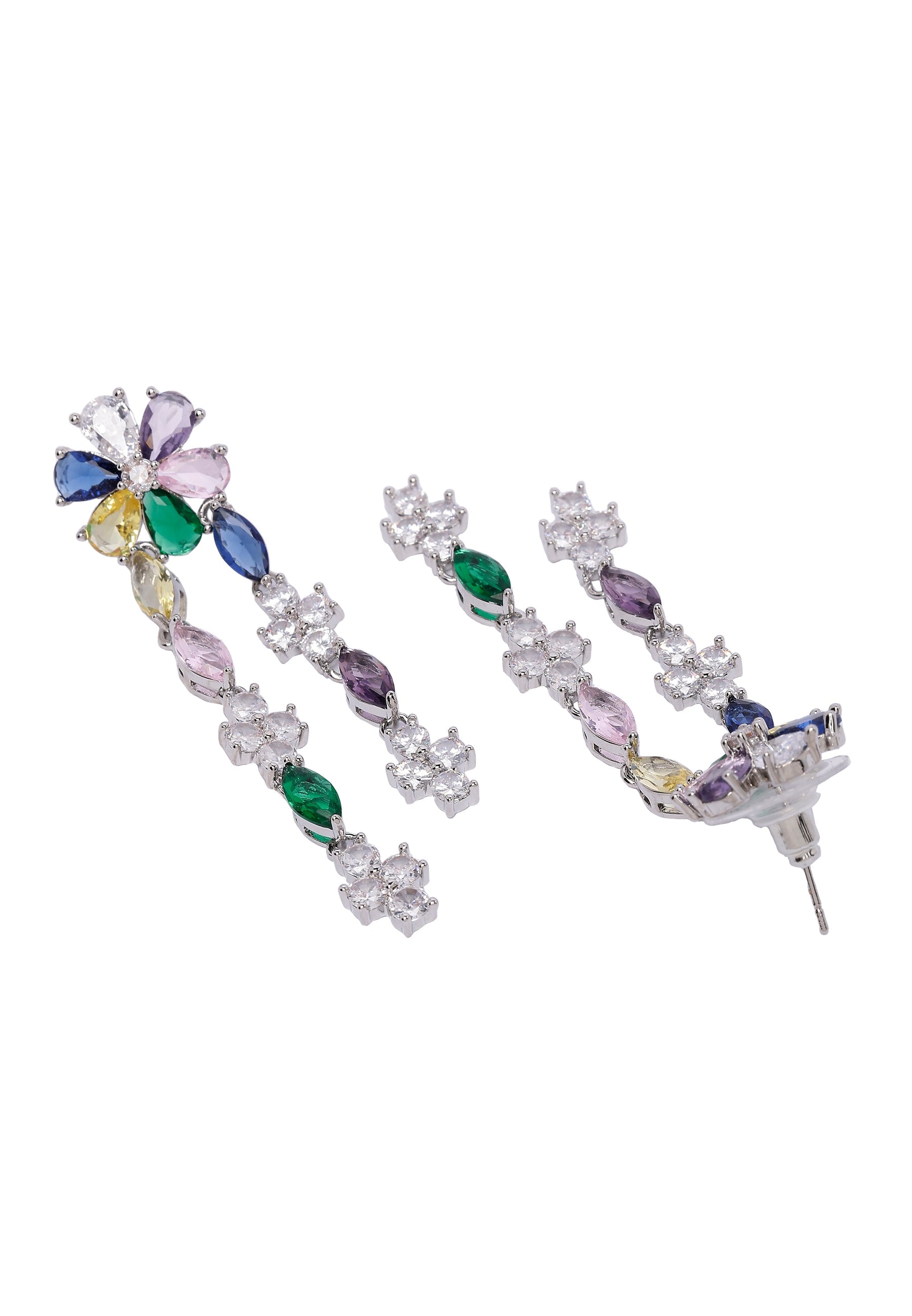 Multi-colored Floral Dangle Earrings