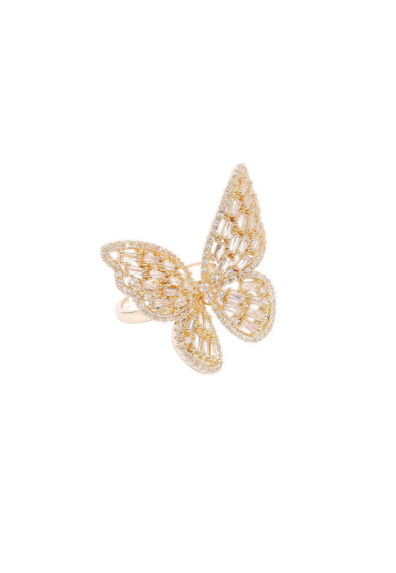 Golden Butterfly Winged Ring