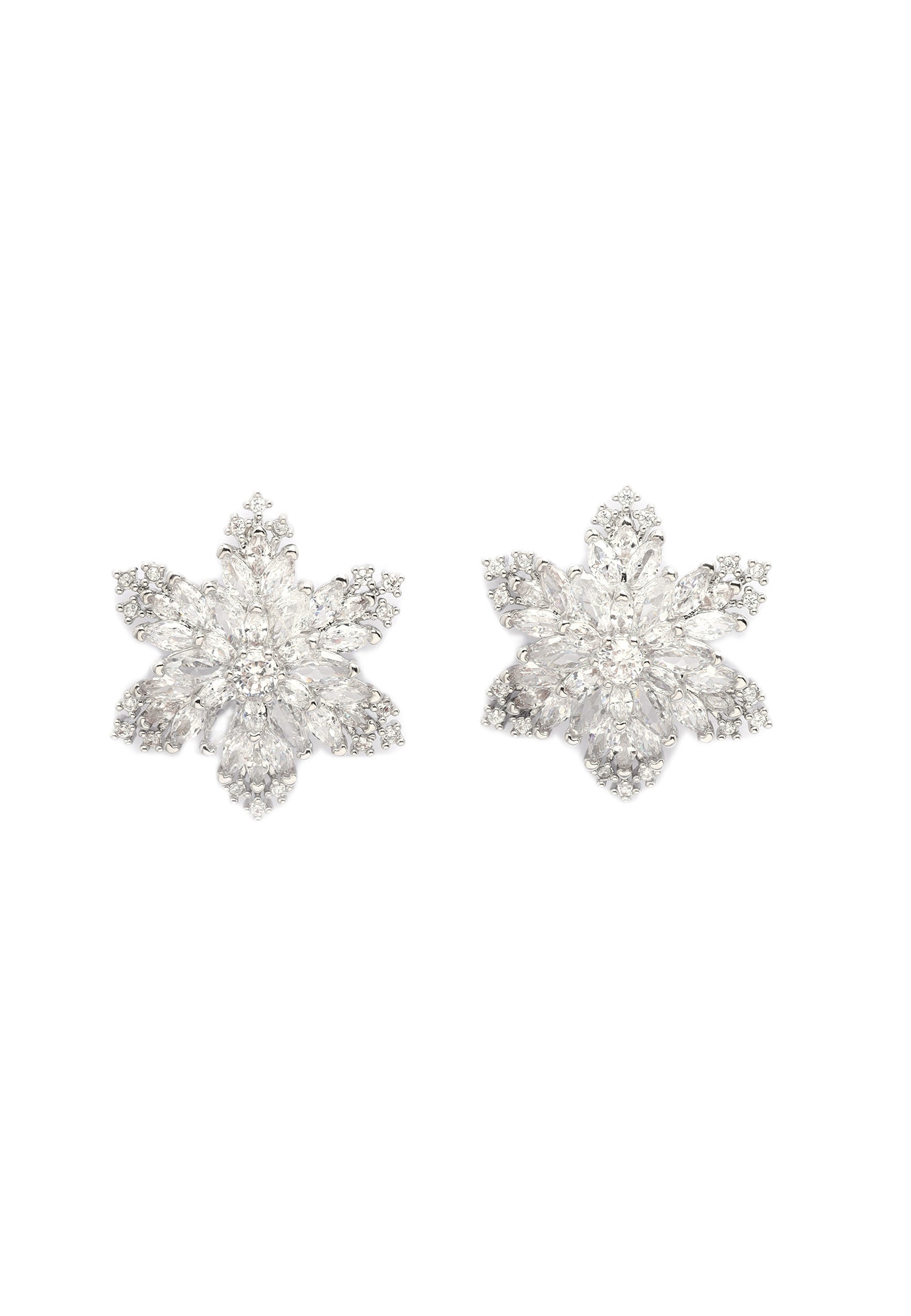 Sparkling Floral Earrings and Necklace Set