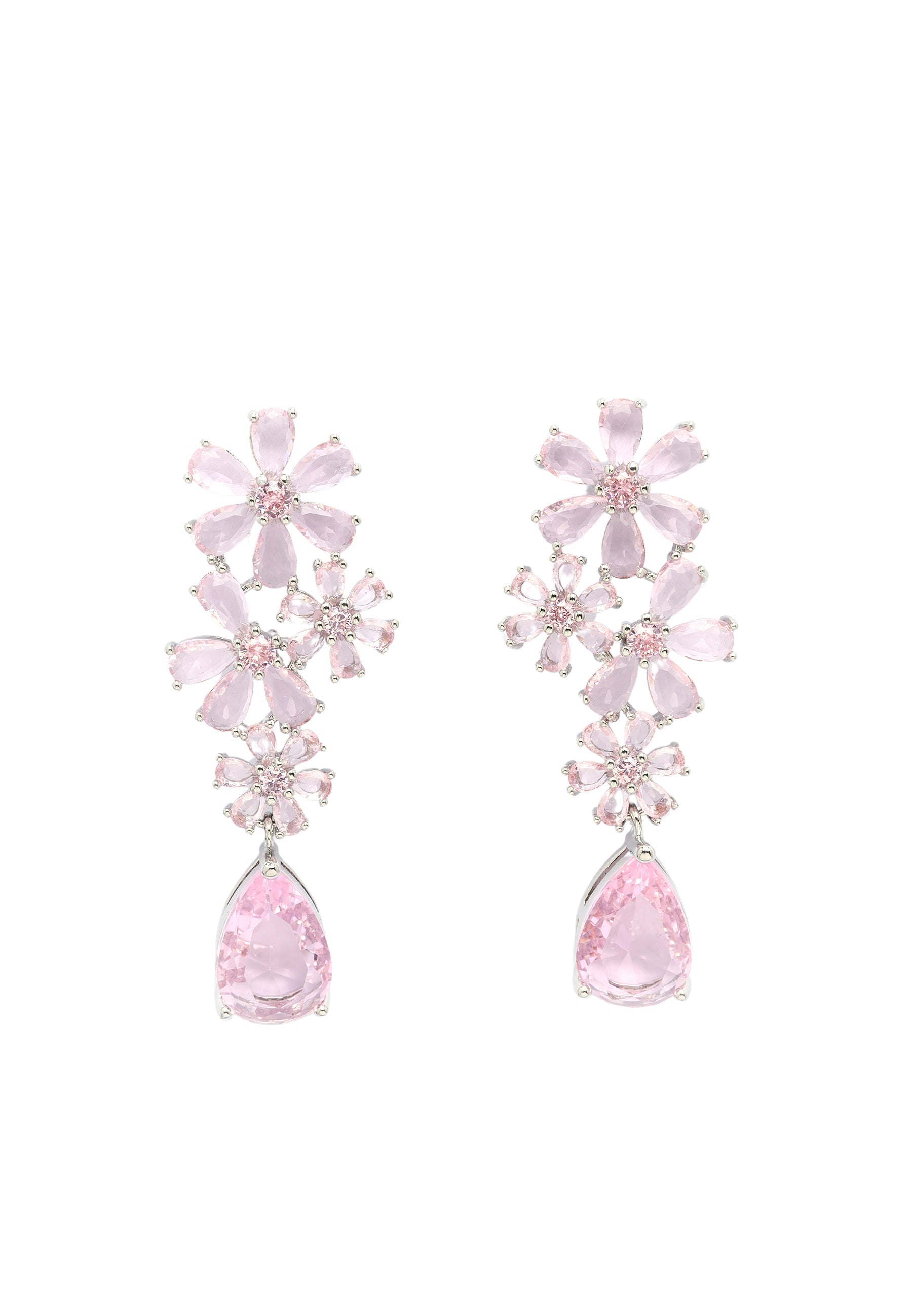 Blooming Floral Drop Earrings and Necklace Set