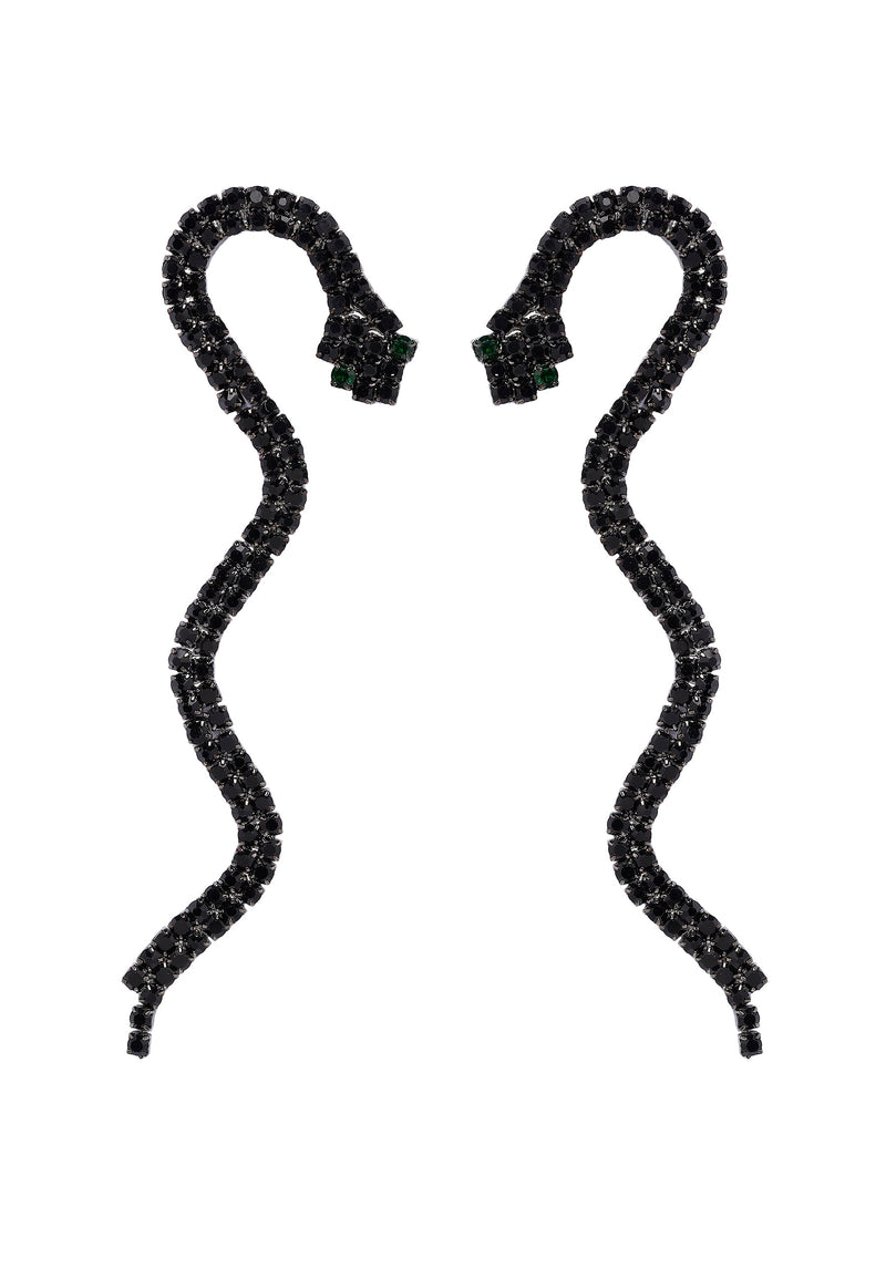 Black Showstopper Serpent Earrings
